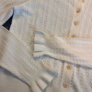 Madewell Button Down Cardigan with Ruffle Hem